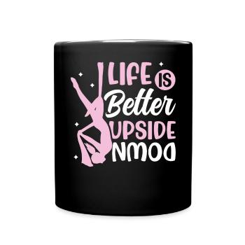 Aerialist - Aerial Yoga and Aerial Silk Acrobatics - Full Colour Mug - black - Front
