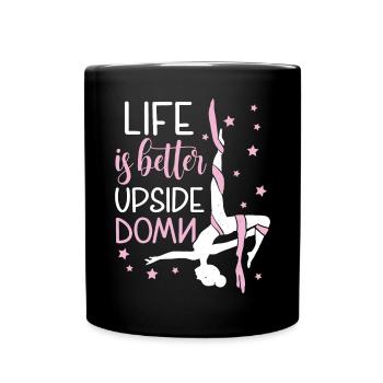 Aerialist - Aerial Yoga and Aerial Silk Acrobatics - Full Colour Mug - black - Front