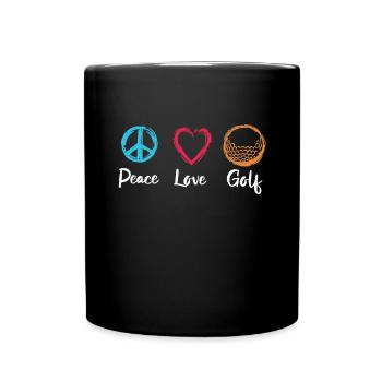 Frieden Liebe Golf - Tasse einfarbig - Schwarz - Vorne