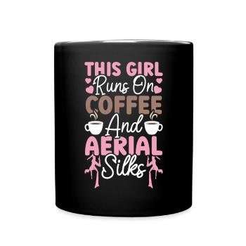 Aerialist - Aerial Yoga and Aerial Silk Acrobatics - Full Colour Mug - black - Front
