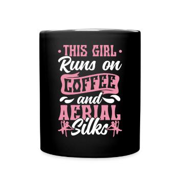 Aerialist - Aerial Yoga and Aerial Silk Acrobatics - Full Colour Mug - black - Front