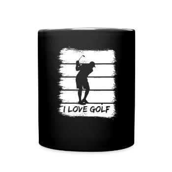 Ich liebe Golf - Tasse einfarbig - Schwarz - Vorne