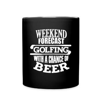 Citation de golf amusante pour hommes Bière annuelle de fin de semaine de golf - Mug uni - noir - Devant
