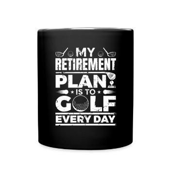 Ruhestand für Golfer - Tasse einfarbig - Schwarz - Vorne