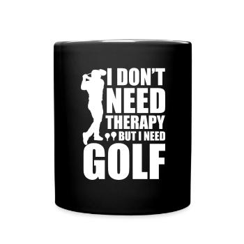 Golf Therapie - Tasse einfarbig - Schwarz - Vorne
