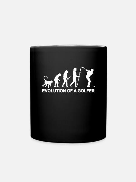 Evolution eines Golfers - Tasse einfarbig - Schwarz