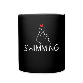Natation scintillante J’adore nager - Mug uni - noir - Devant