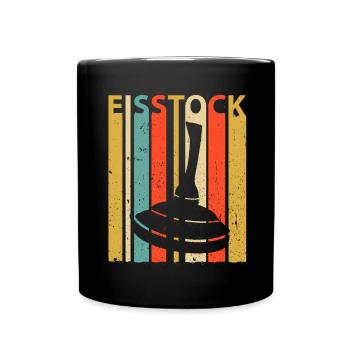 Eisstock Stockschiessen Eisstockschießen - Tasse einfarbig - Schwarz - Vorne