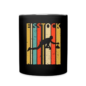 Eisstock Stockschiessen Eisstockschießen - Tasse einfarbig - Schwarz - Vorne