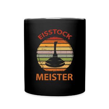 Eisstock Stockschiessen Eisstockschießen - Tasse einfarbig - Schwarz - Vorne