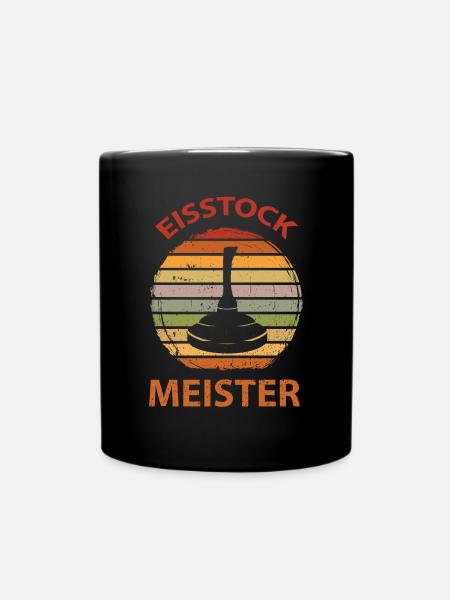 Eisstock Stockschiessen Eisstockschießen - Tasse einfarbig - Schwarz