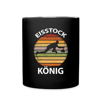 Eisstock Stockschiessen Eisstockschießen - Tasse einfarbig - Schwarz - Vorne