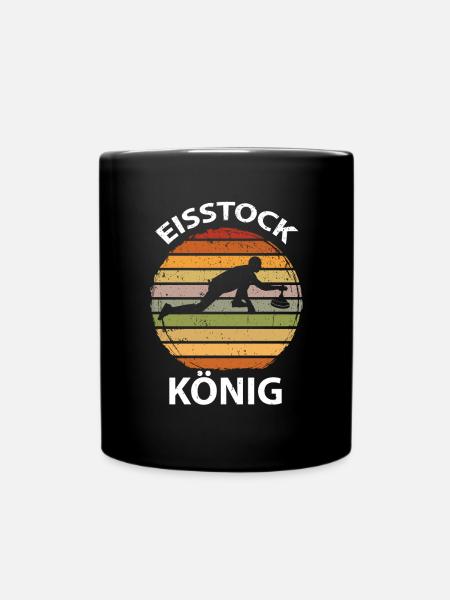 Eisstock Stockschiessen Eisstockschießen - Tasse einfarbig - Schwarz