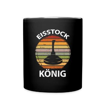 Eisstock Stockschiessen Eisstockschießen - Tasse einfarbig - Schwarz - Vorne