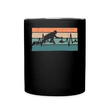 Eisstock Stockschiessen Eisstockschießen - Tasse einfarbig - Schwarz - Vorne
