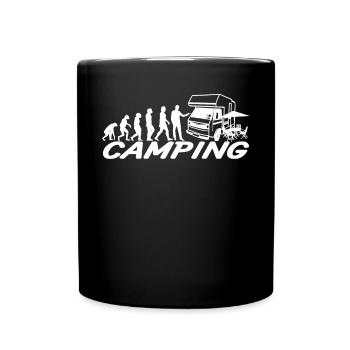 Camper Geschenkidee Camping - Tasse einfarbig - Schwarz - Vorne