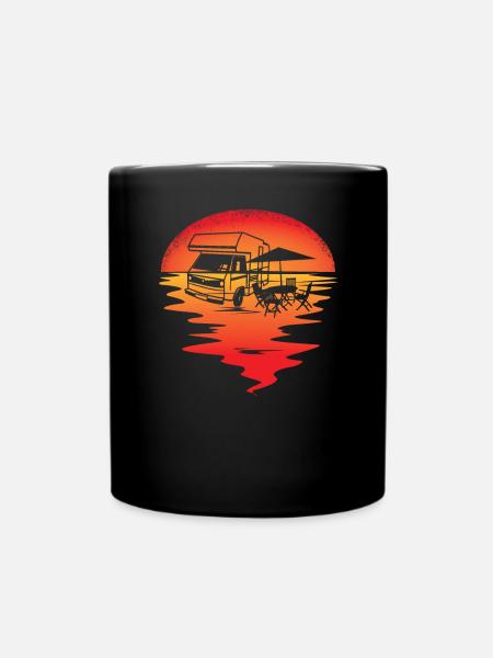Camper Geschenkidee Camping - Tasse einfarbig - Schwarz
