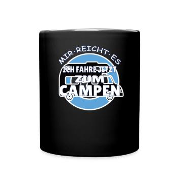 Camper Geschenkidee Camping - Tasse einfarbig - Schwarz - Vorne
