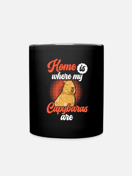 Capybara ist mein Zuhause Capybara - Tasse einfarbig - Schwarz
