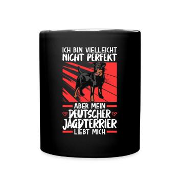 Mein Deutscher Jagdterrier liebt mich - Tasse einfarbig - Schwarz - Vorne