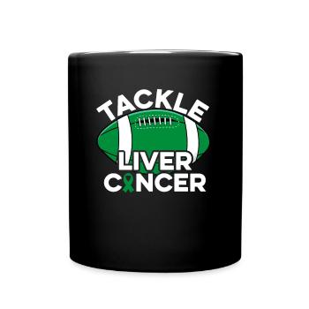 Tackle Lymphoma Cancer Football Lymphoma Cancer - Full Colour Mug - black - Front