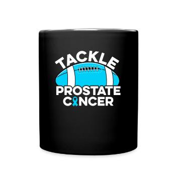 Prostatakrebs bekämpfen Fußball Prostatakrebs - Tasse einfarbig - Schwarz - Vorne