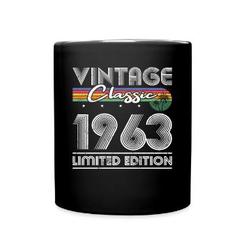 60th Birthday Vintage 1963 Classic 1963 - Full Colour Mug - black - Front