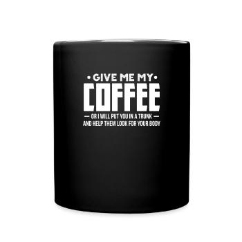 Kaffee Koffein Espresso Barista Geschenk - Tasse einfarbig - Schwarz - Vorne