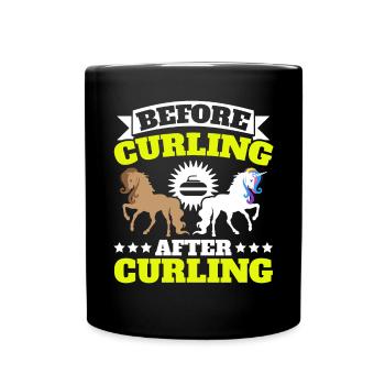 Curlingspieler Curler Sport Lover Curling Stone - Tasse einfarbig - Schwarz - Vorne