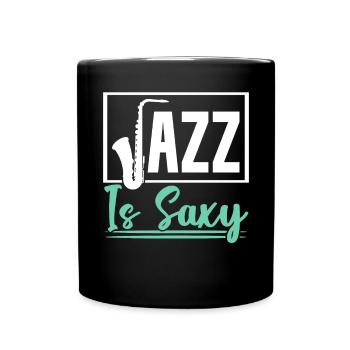 Jazz est saxophoniste saxophoniste saxy musicien - Mug uni - noir - Devant