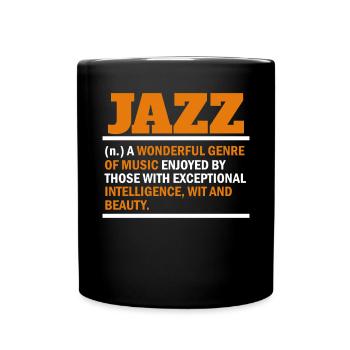 Jazzmusik Saxophon Saxophonist Musiker - Tasse einfarbig - Schwarz - Vorne