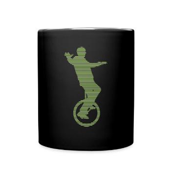 Einrad - Tasse einfarbig - Schwarz - Vorne