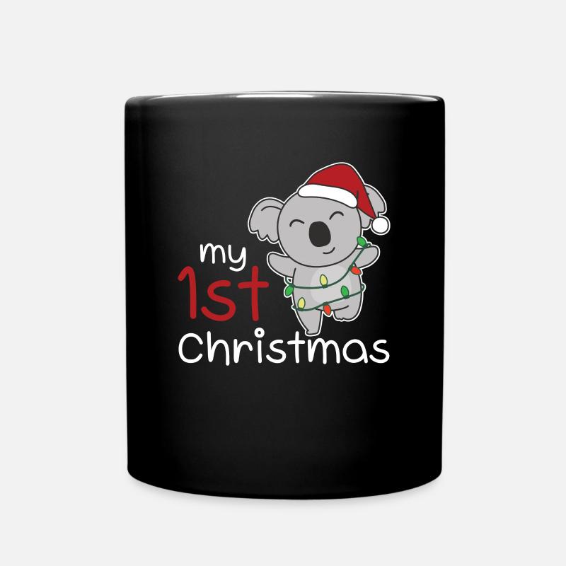 Koala Weihnachten Koalas my 1st Christmas - Tasse einfarbig - Schwarz