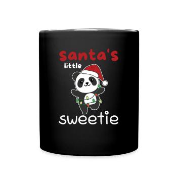 Panda Christmas Santa's little sweetie - Full Colour Mug - black - Front