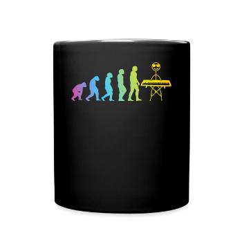 Pianist Evolution Stick Figure Keyboard Piano Funn - Full Colour Mug - black - Front