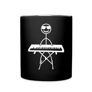 Drôle de clavier piano pianiste bâton figure piano pl - Mug uni - noir - Devant