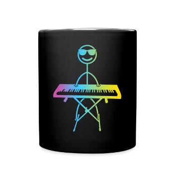 Drôle de pianiste de clavier Stick Pianiste Figure - Mug uni - noir - Devant