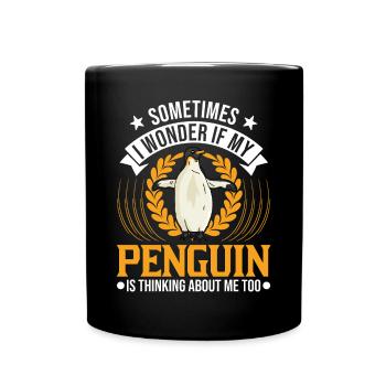 Pinguin Penguin Kaiserpinguin Gelbaugenpinguin - Tasse einfarbig - Schwarz - Vorne