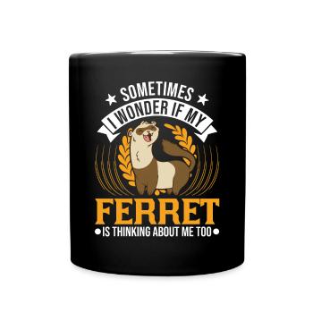 Amoureux du furet Cadeau furet - Mug uni - noir - Devant