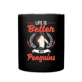 Life is better with penguins - Full Colour Mug - black - Front