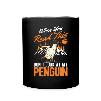 Pinguin Penguin Kaiserpinguin Gelbaugenpinguin - Tasse einfarbig - Schwarz - Vorne