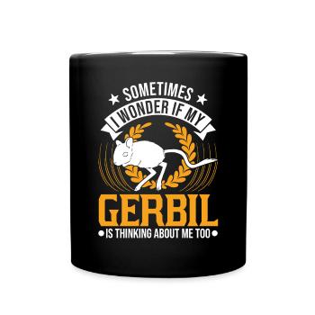 Gerbille Cadeau Rat de course mongol Gerbille - Mug uni - noir - Devant