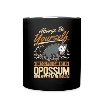 Opossum Geschenk Possum Beutelratte - Tasse einfarbig - Schwarz - Vorne