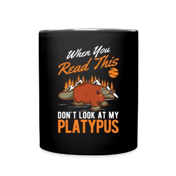 Schnabeltier Platypus - Tasse einfarbig - Schwarz - Vorne