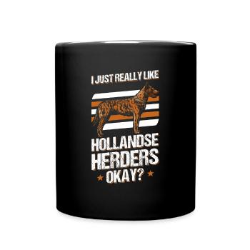 Hollandse Herder Hollandse Herdershond - Tasse einfarbig - Schwarz - Vorne