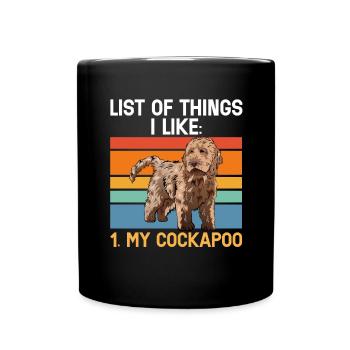 Cockapoo Hund - Tasse einfarbig - Schwarz - Vorne