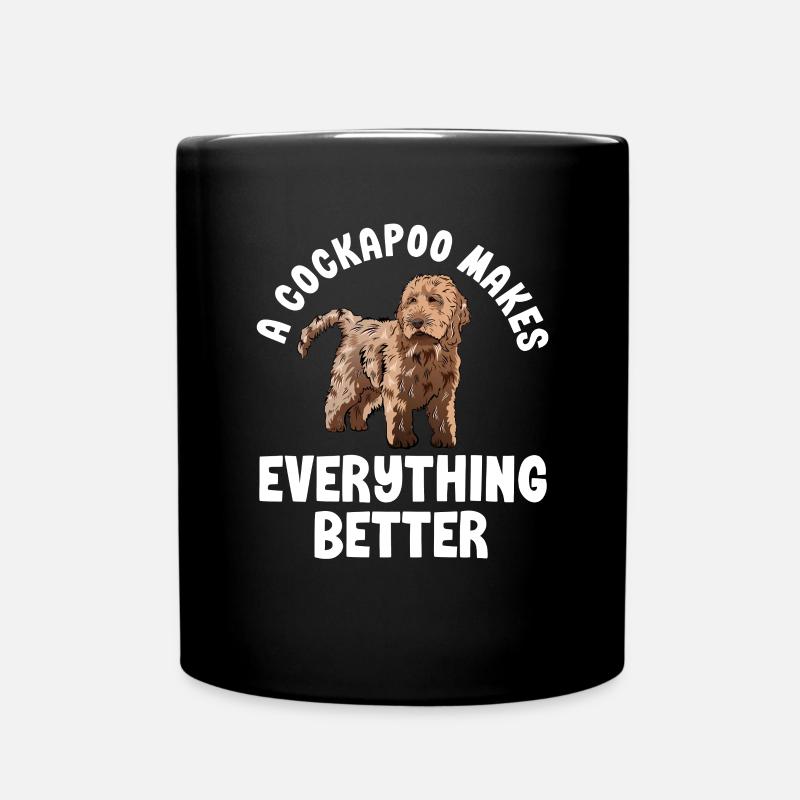 Cockapoo Hund - Tasse einfarbig - Schwarz