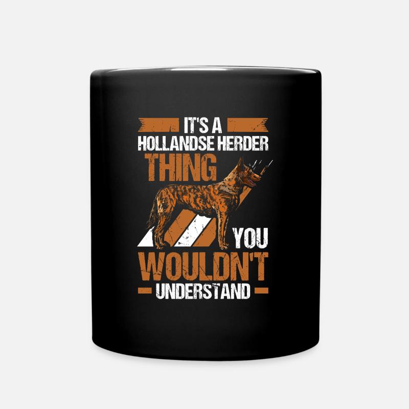 Hollandse Herder Holländischer Schäferhund - Tasse einfarbig - Schwarz