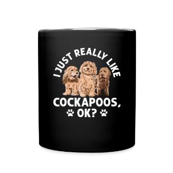 Cockapoo Hund - Tasse einfarbig - Schwarz - Vorne
