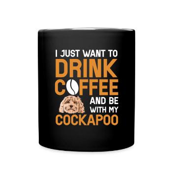 Cockapoo Dog - Full Colour Mug - black - Front